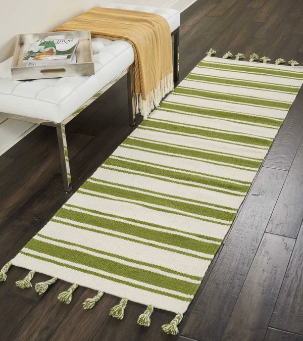 Nourison Solano Area Rug, Ivory/Spa, 2&3x22 x 8&