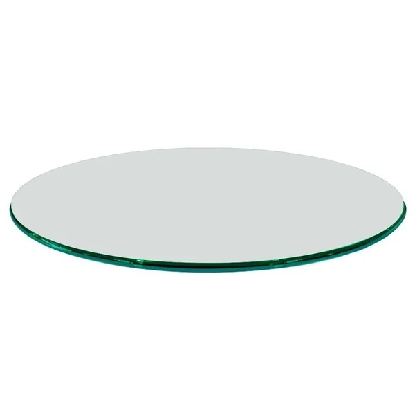 34x22 Round Glass Table Top, 1/2x22 Thick, Ogee Tempered