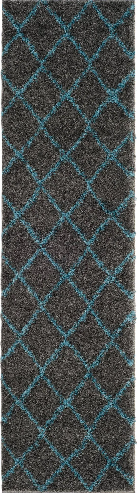 Safavieh ASG742K Arizona Shag Grey - Turquoise Area Rug - 9& x 12&