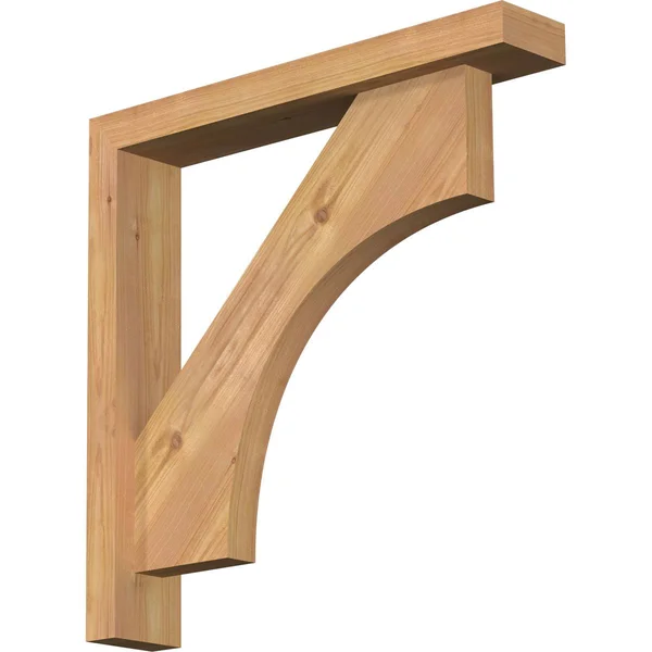 Ekena Millwork 1464416 3 1/2x22W x 20x22D x 20x22H Westlake Block Smooth Bracket w/ Offset Brace, Western Red Cedar
