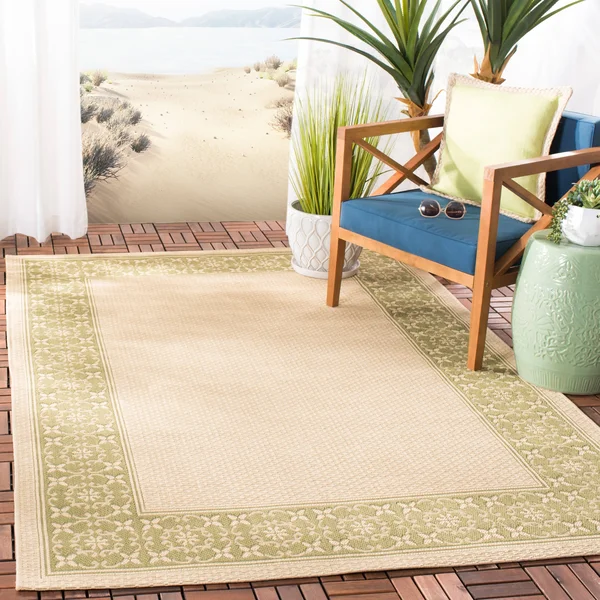 Safavieh 4& x 5&-7x22 Courtyard CY6003-14 Cream, Green Rug
