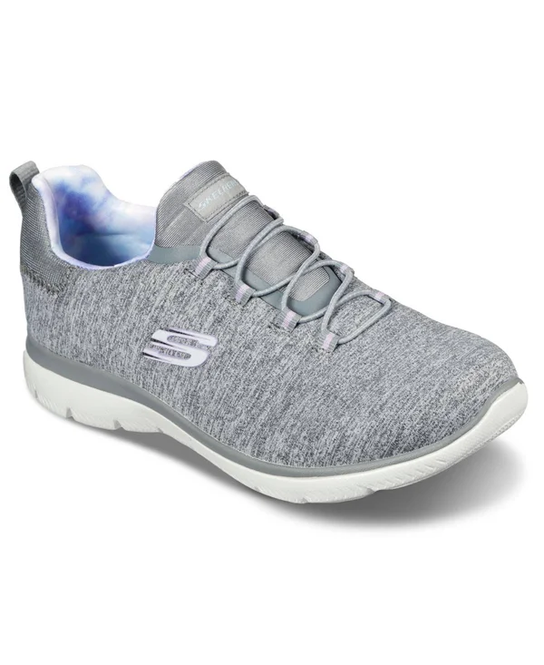 Skechers Women's Summits - Rainbow Swirl Sneakers - Gray/Lavender, 7.5