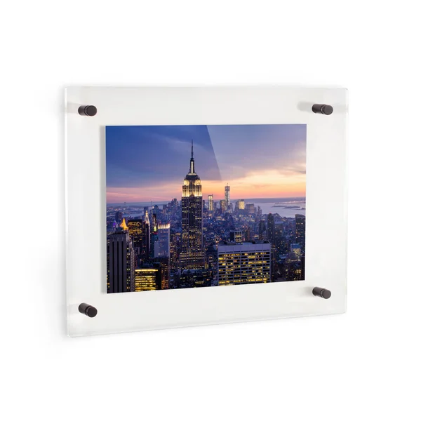 Acrylic Floating Frame for Pictures Up to 9x32 Inches (Full Frame Is 13x36 ) with 19x25mm Black Acrylic Standoff. USA Made. by A