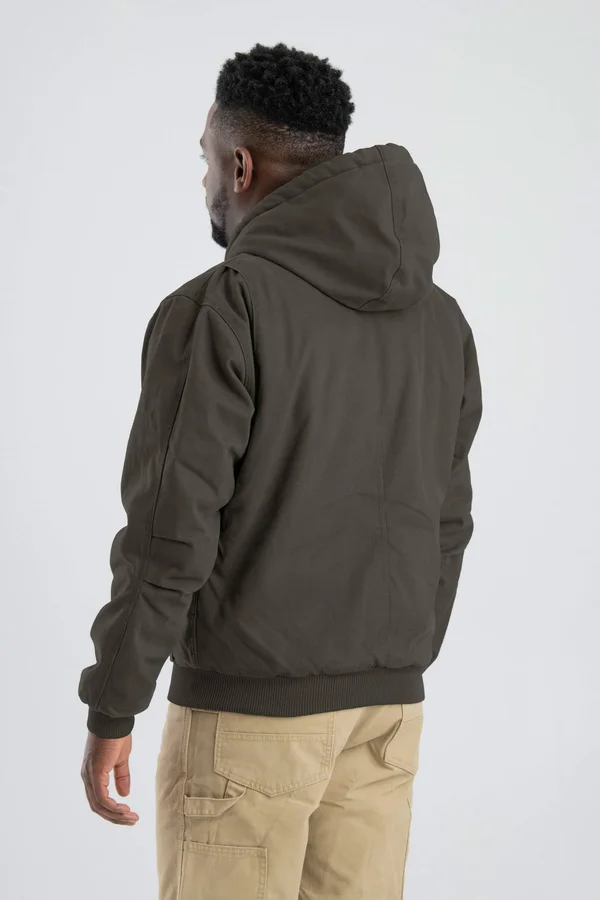 Men's Berne Apparel Washed Hooded Jacket Bark