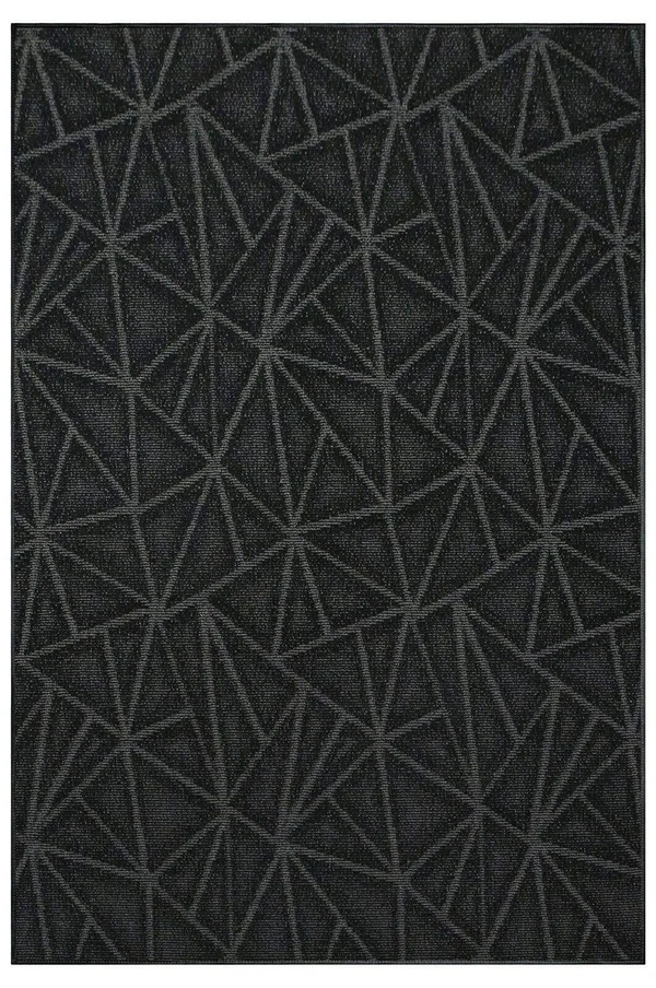 Modern Indoor/Outdoor Commercial Rug - Black, 3& x 4&, Pet and Kids Friendly Rug. Made in USA, Rectangle, Area Rugs Great for Ki