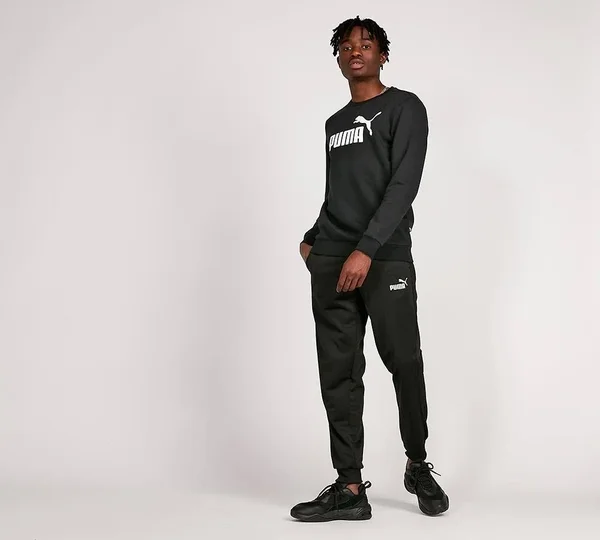 Puma Essential Logo Crew Fleece Sweatshirt - Mens - Black