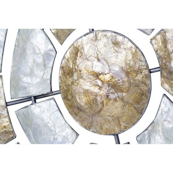 Shelby 40 inch Round Metal and Capiz Wall Decor