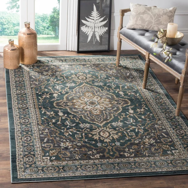Safavieh LNH338A Lyndhurst Teal - Grey Area Rug - 8& x 10&