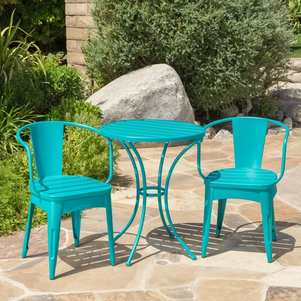 Christopher Knight Home Colmar Outdoor 3-Piece Bistro Set by, Green