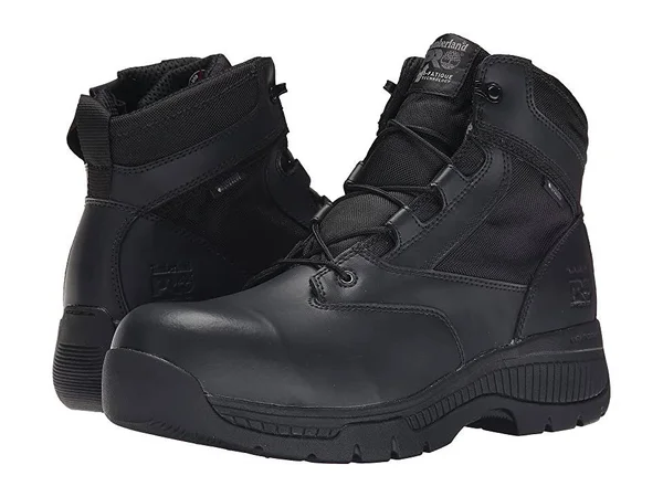 Timberland Pro Men's 6 in. Valor Duty Composite Toe Waterproof Side-Zip Work Boot, Black