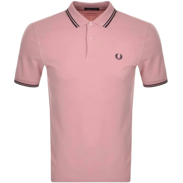 Fred Perry Twin Tipped Polo T Shirt - Pink - Polo Shirts