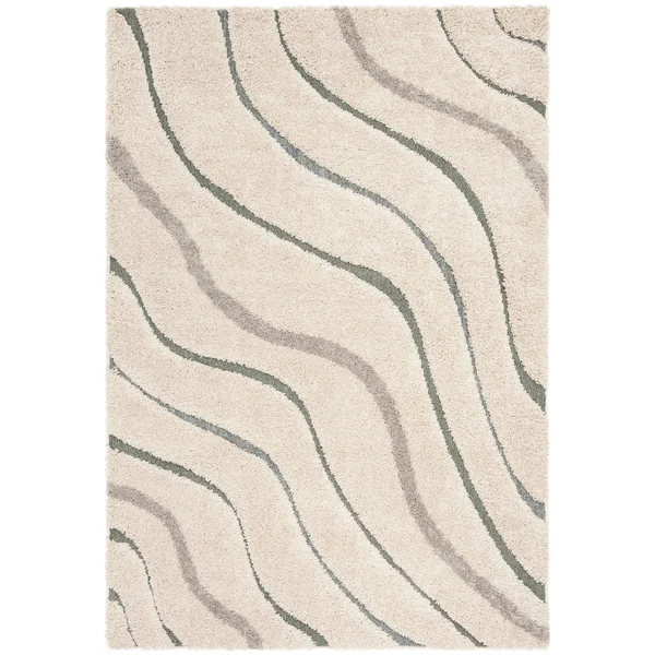 Safavieh Florida Shag SG472-1165 Cream, Blue Rug 2&3x22 x 7& Runner