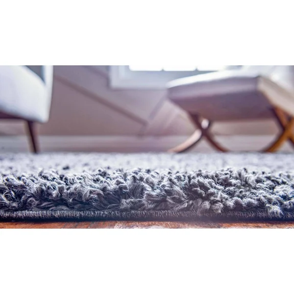 Unique Loom Davos Shag Peppercorn Gray 8 ft. x 8 ft. Round Area Rug