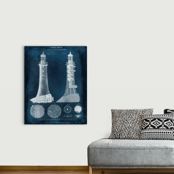 Lighthouse Blueprint - Canvas Wall Art, 36x45, Great Big Canvas