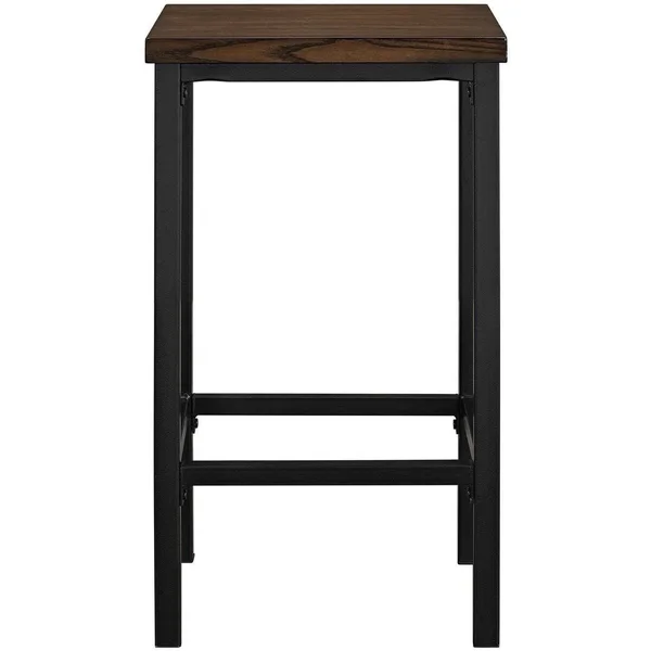Mainstays 3-Piece Metal Pub Set with Wood Top, Dark Mahogany