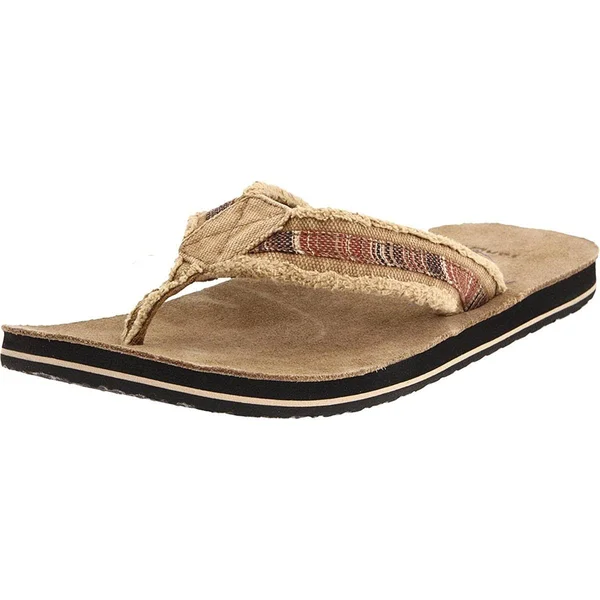 Sanuk Men's Fraid So Flip Flop - Red Brown - 7