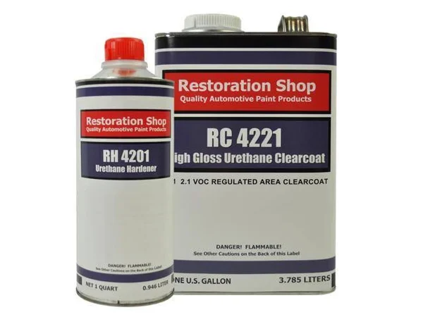 Olympic White Low VOC Urethane Basecoat/Clearcoat Car Auto Paint Complete Medium Gallon Kit - Restoration Shop