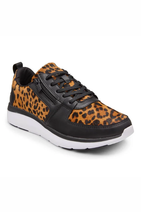 Vionic with Orthaheel Remi Leopard Women's Sneaker - Tan Size 6