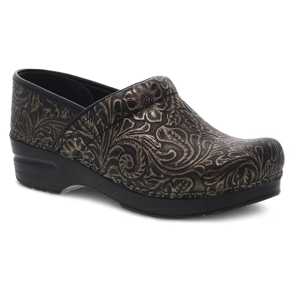 Dansko Women's Professional Black Antique Tooled Clog 40
