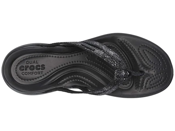 Crocs Women's Capri Strappy Flip Flops - Black