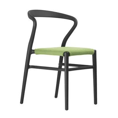 Toou Joi Side Chair Upholstery: Lime, Finish: Black