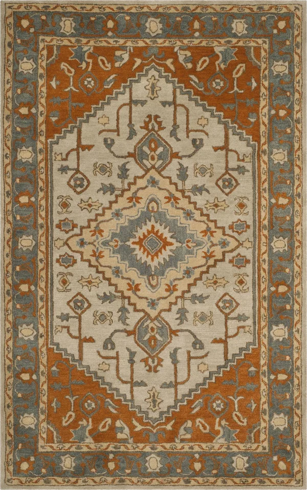 Safavieh Heritage Light Blue/Rust 4 ft. x 6 ft. Area Rug