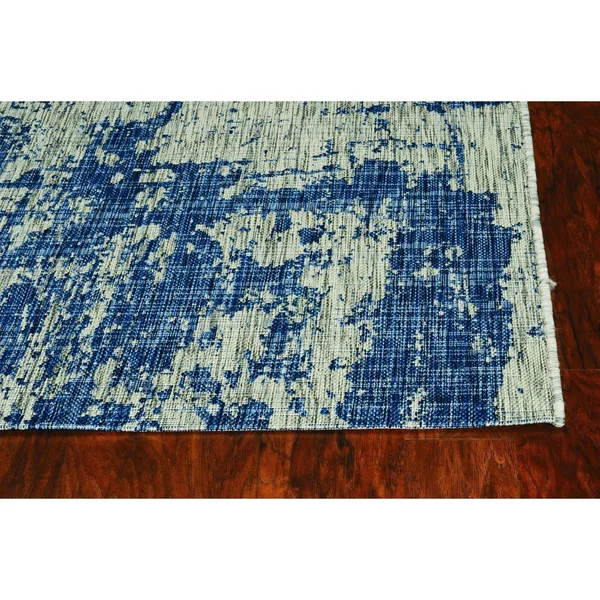 Kas Provo 5760 Grey/Denim Strokes Area Rug 7&10x22 Round