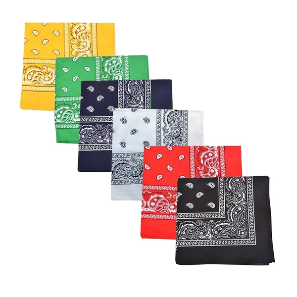 Mechaly Paisley 100% Cotton Double Sided Bandanas - 36 Pack