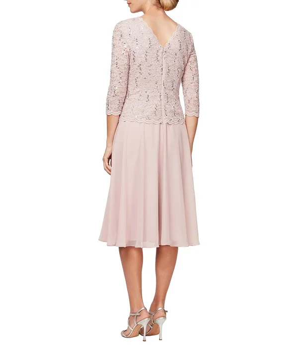 Alex Evenings Women's Dress Purple Size 14p Petite Sheath Sequin Lace