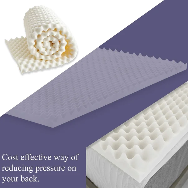 ONATAN High Density Convoluted Egg Shell Breathable Foam Topper, Adds Comfort to Mattress - King - 1 inch
