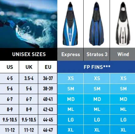 Aqua Lung Express Fins Xs - Black/Blue