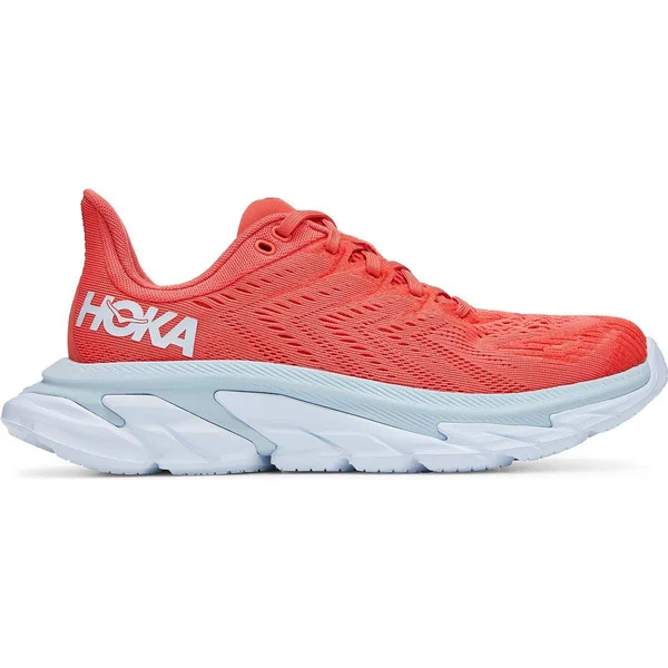 Hoka One One Women's Clifton Edge - Hot Coral/White - 9