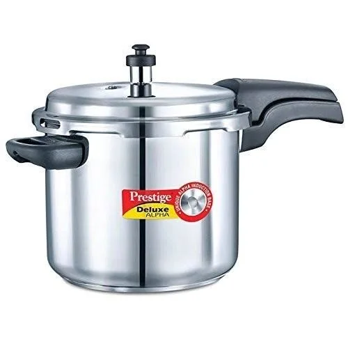 Prestige 5.5L Alpha Deluxe Induction Base Stainless Steel Pressure Cooker - 5.5-L