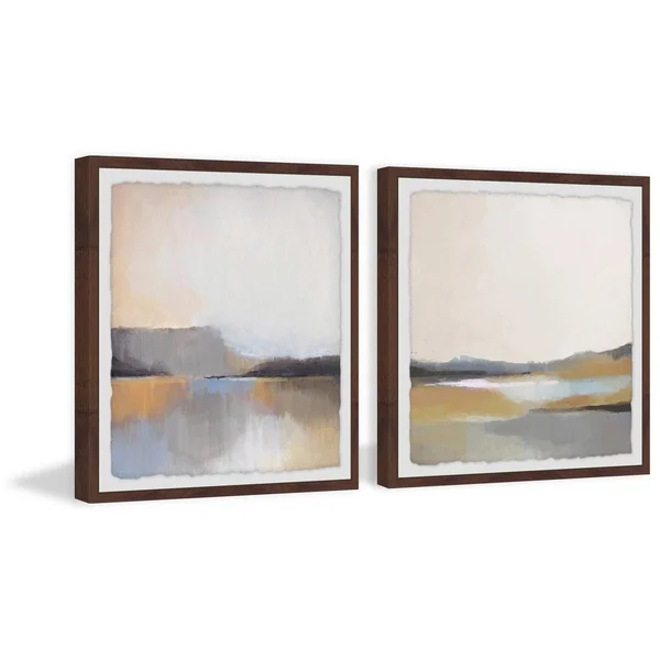Marmont Hill Grey Dunes 48-Inch x 24-Inch Framed Diptych Wall Art