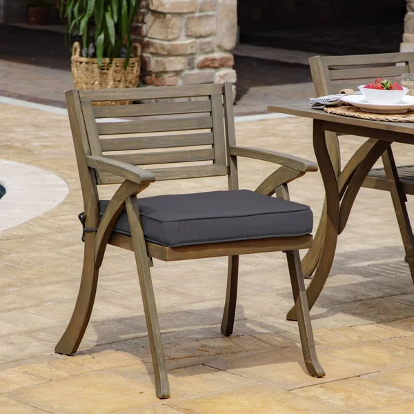ProFoam Acrylic Outdoor Dining Chair Cushion Slate - Arden Selections