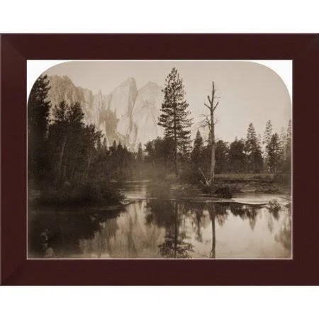 East Urban Home River View - Down The Valley - Yosemite California 1861 Framed Photographic Print Size: 11x22 H x 14x22 W - Forma