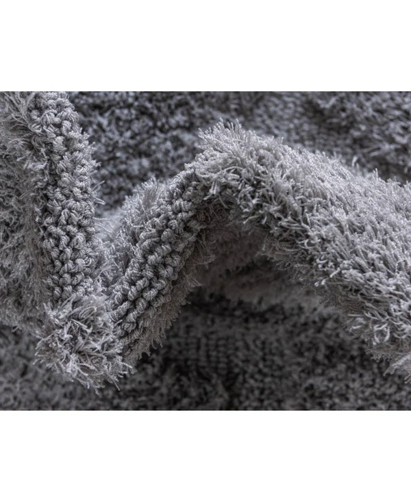 Unique Loom Traditional Trellis Shag Runner Rug - 2& 7 x 10& - Gray