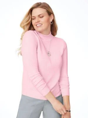 Blair Women's Plus Elisabeth Williams Cashmere-Like Long-Sleeve Sweater - Pale Pink 3XL