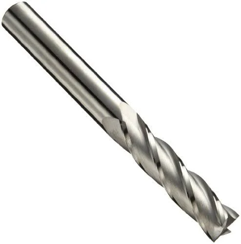 Niagara Cutter N85705 Carbide Square Nose End Mill, inch, Uncoated (Bright) Finish, Roughing and Finishing Cut, 30 Degree Helix