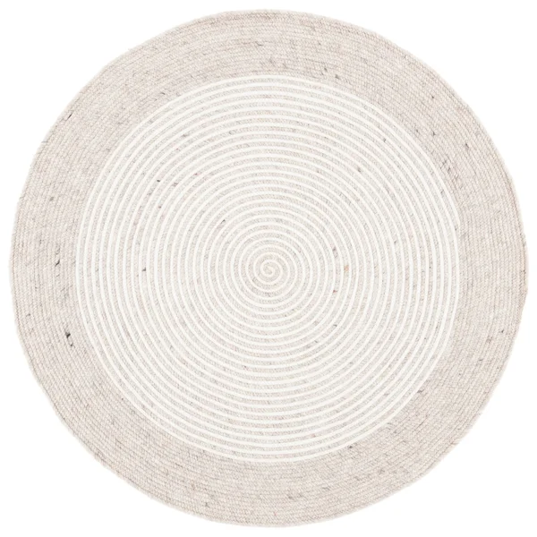 Safavieh Braided Rug Collection BRD904F - Grey - Black - 5& x 5& Round