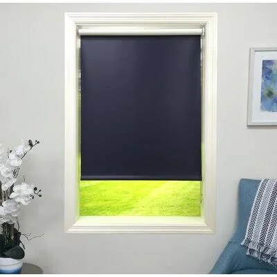 Navy Blackout Roller Shade Harbor Shades Width: 42