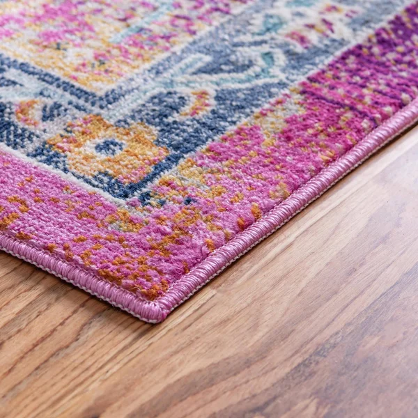 Budapest 4x6 Fuchsia Abstract - Bohemian, Floral, Geometric Area Rug