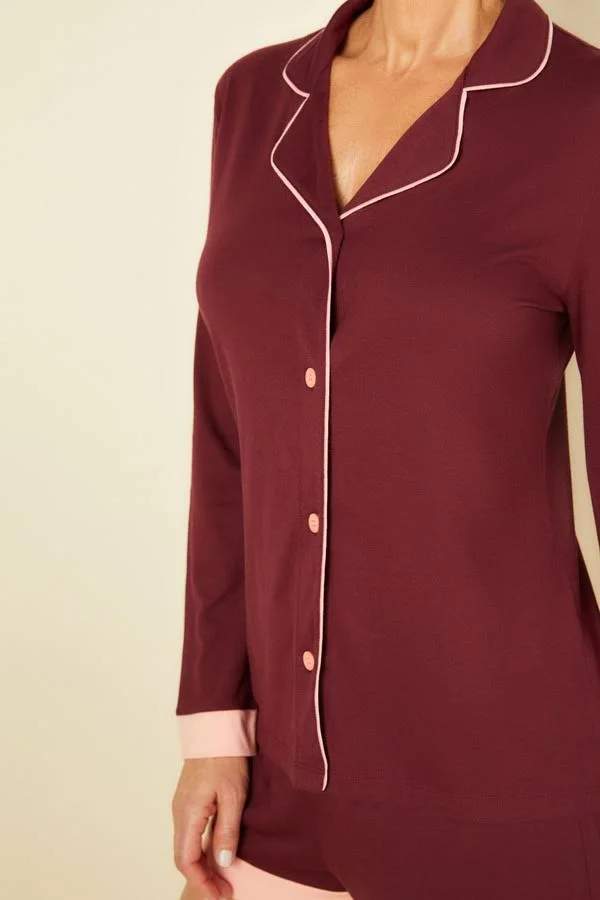 Cosabella Women's Bella Long Sleeve Top & Boxer PJ Set