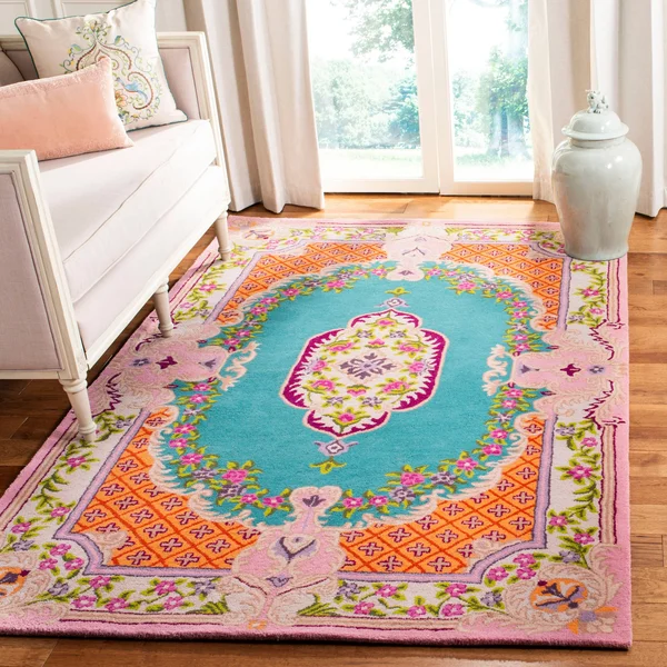 Safavieh Bellagio Blue/Pink 5 ft. x 5 ft. Square Area Rug