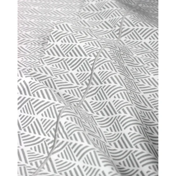 Cotton 400 Thread Count Grey Arrow Embroidered Sheet Set Twin