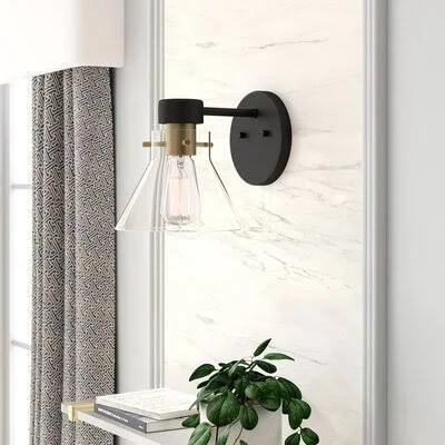 Alissa 1 - Light Dimmable Matte Black Armed Sconce Mercer41