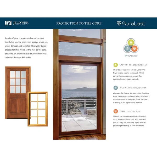 JELD-WEN 29.375 in. x 36 in. W-2500 Series White Painted Clad Wood Double Hung Window w/ Natural Interior and Screen