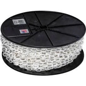 Mr. Chain Plastic Chain Barrier on A Reel - 3/4x22x200&L, White