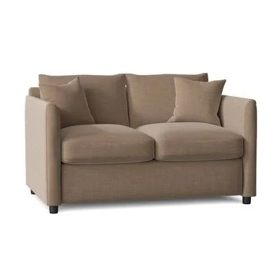 Alice 59x22 Cotton Charles of London Loveseat with Reversible Cushions AllModern Custom Upholstery Body Fabric: Conversation Lin