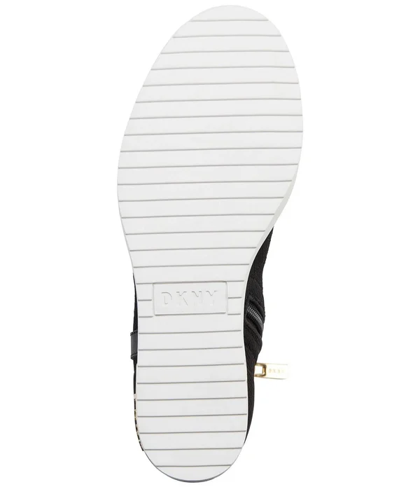 Dkny Cali Wedge Sneakers - Black/ Gold Hardware